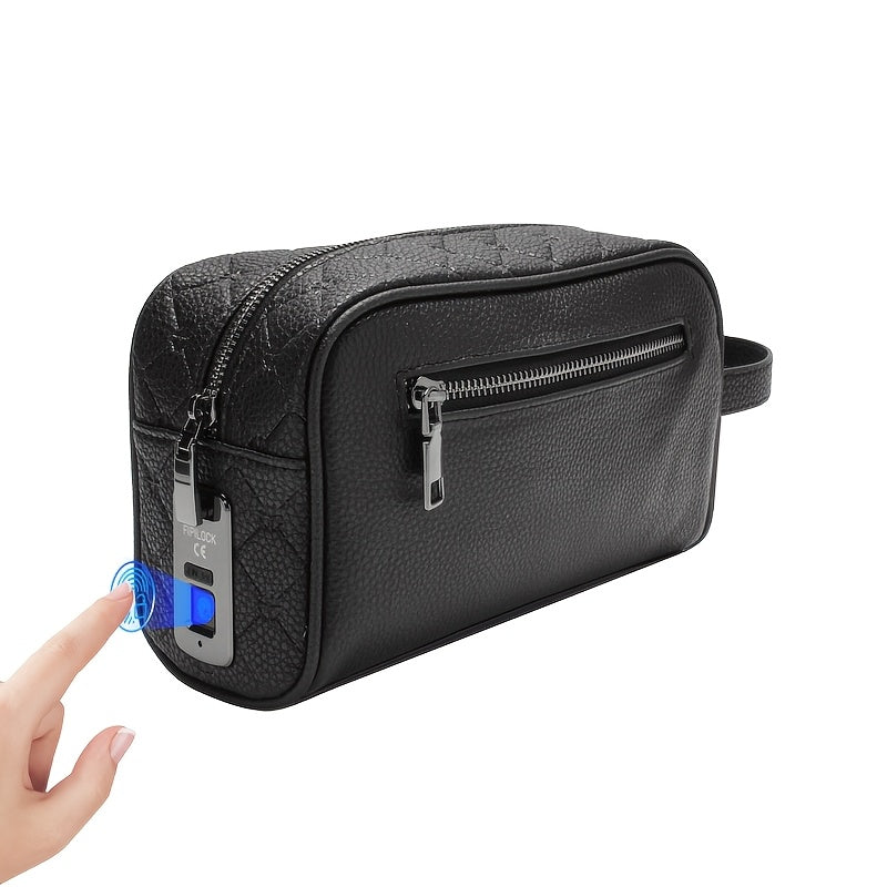 Genuine Leather Fingerprint Clutch Bag