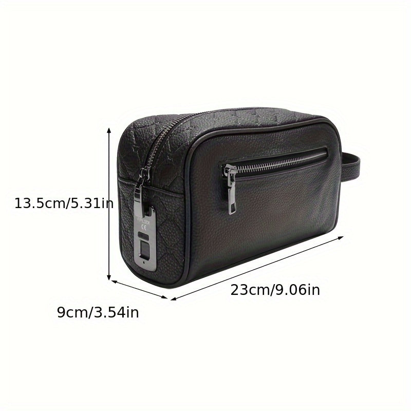 Genuine Leather Fingerprint Clutch Bag